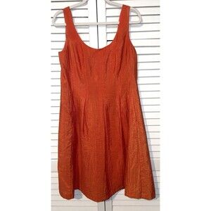 New Directions Dress Orange Gold Tank Strap Zip & Hook Back Women’s Size 12